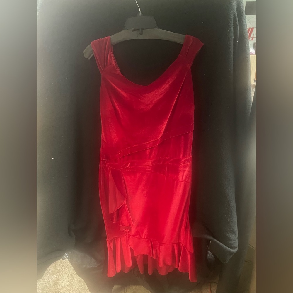Size large red velvet dress